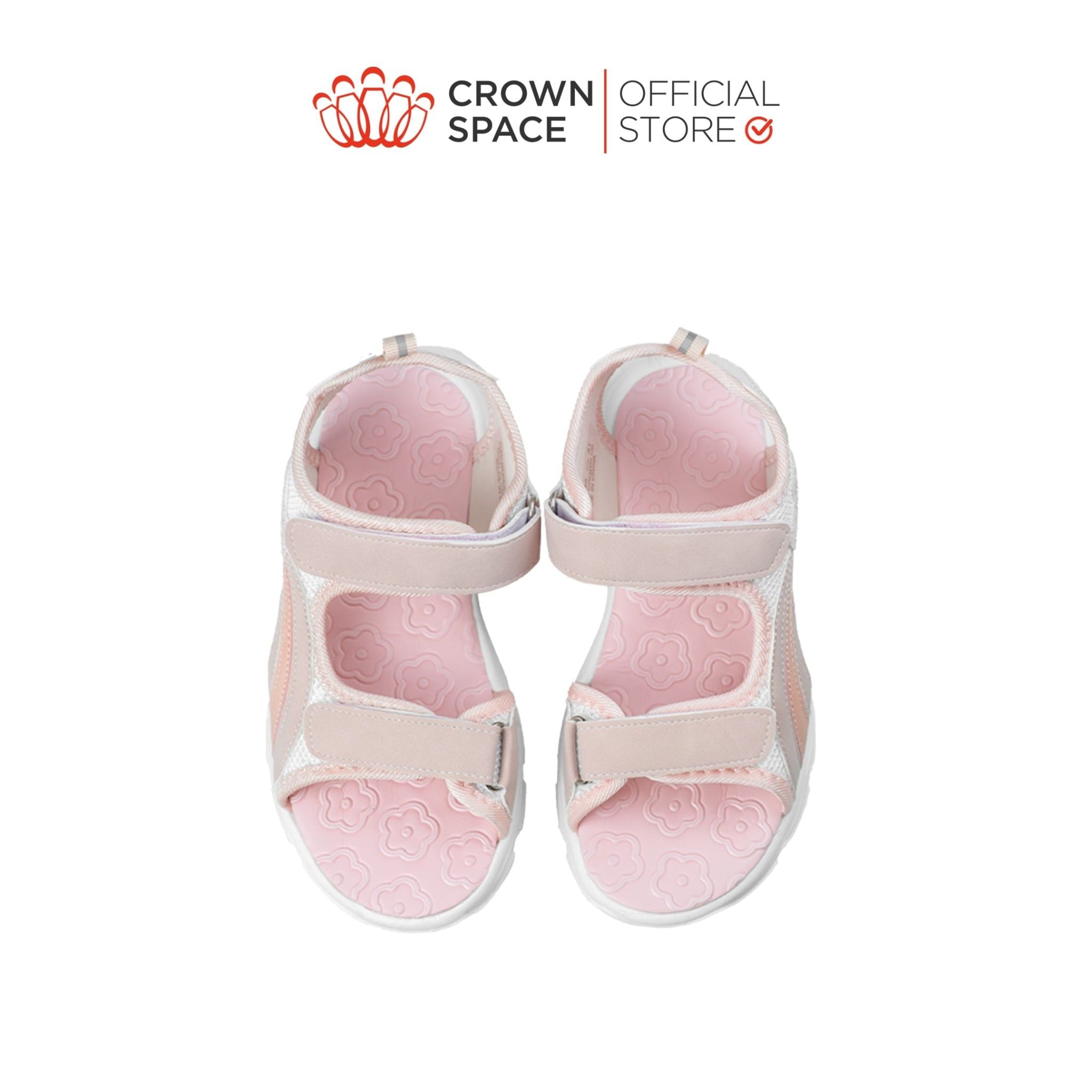  Sandal Thể Thao Bé Gái Siêu Nhẹ, Thoáng Khí, Hồng Kẹo Ngọt | Crown Space CRUK585.P 