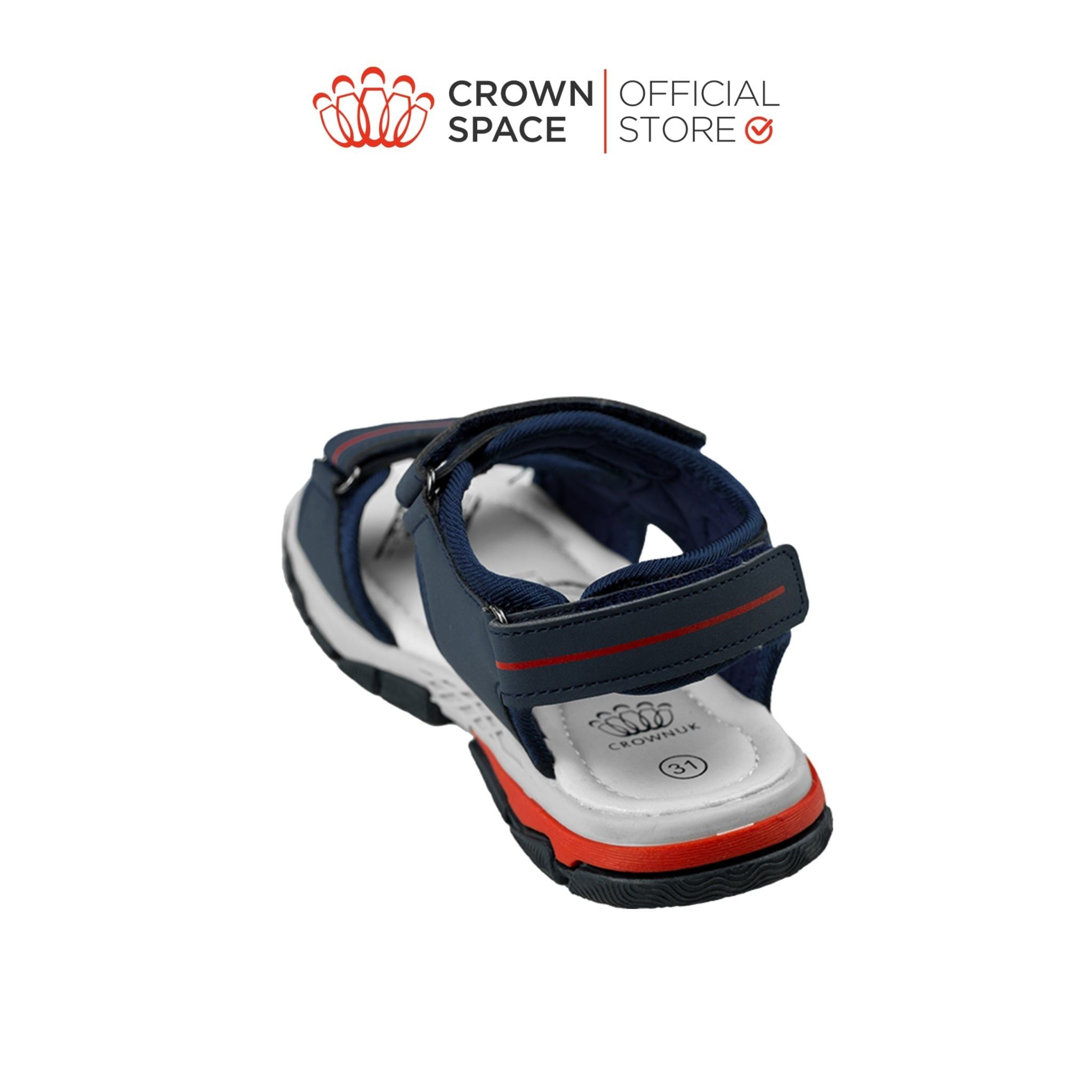  Sandal Thể Thao Bé Trai Chống Trượt, Bền Bỉ, Xanh Navy Cá Tính | Crown Space CRUK584.NV 