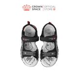  (VIP Private Sale) Sandal Thể Thao Bé Trai Chống Trượt, Bền Bỉ, Đen Cá Tính | Crown Space CRUK586.BK 
