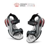  Sandal Thể Thao Bé Trai Chống Trượt, Bền Bỉ, Xám Đỏ Phá Cách | Crown Space CRUK586.GY 