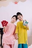  Áo Dài Bé Gái Nhung Phúc Lành 