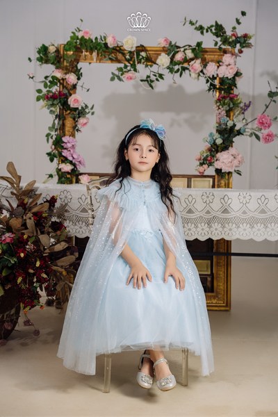  Váy Công Chúa Xanh Kèm Áo Choàng Voan Ánh Kim Crown Space CKGS3851405 