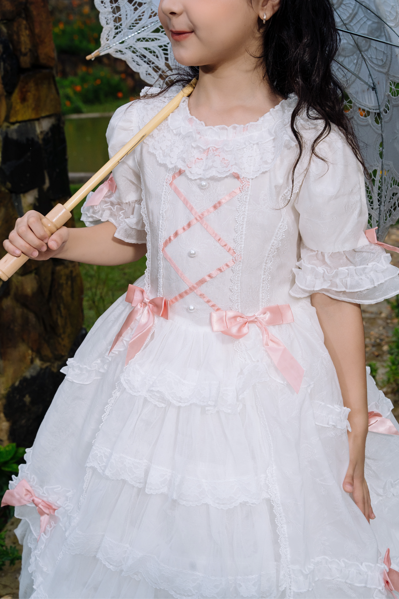  Váy Công Chúa Hoàng Gia Đính Ngọc Trắng – Hồng Pastel Crown Space CKGS3851402 