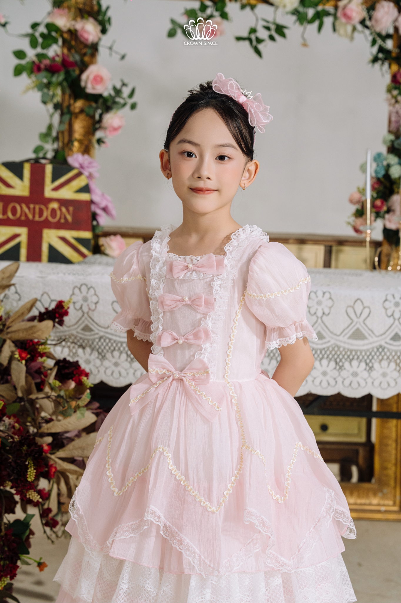  Váy Công Chúa Hoàng Gia Đính Ngọc Màu Hồng Crown Space CKGS3851401 