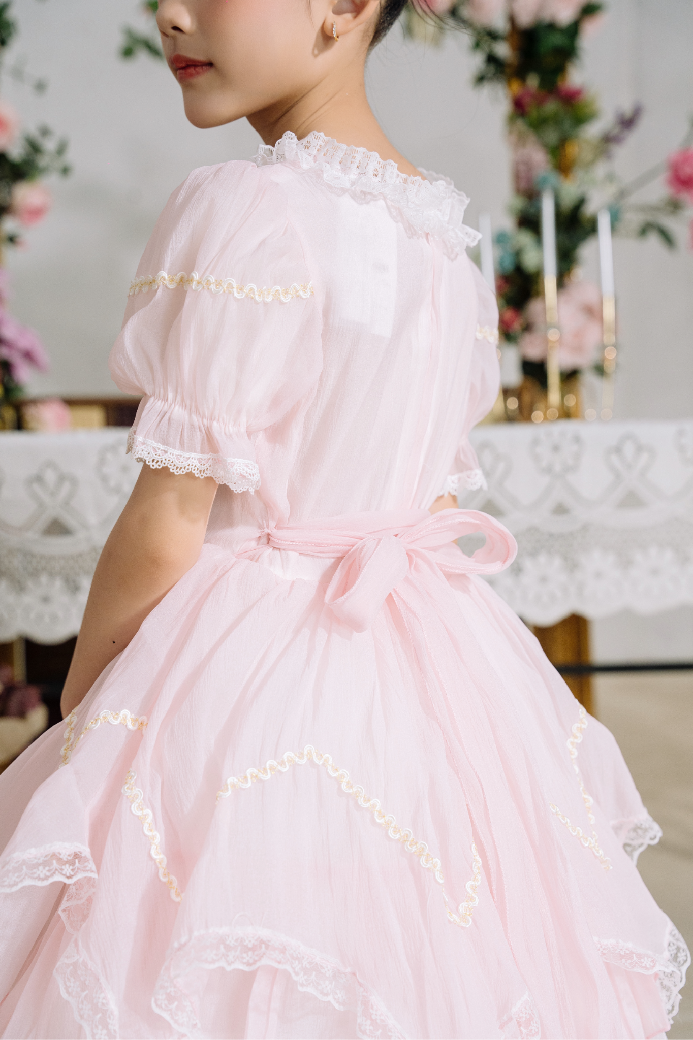  Váy Công Chúa Hoàng Gia Đính Ngọc Màu Hồng Crown Space CKGS3851401 