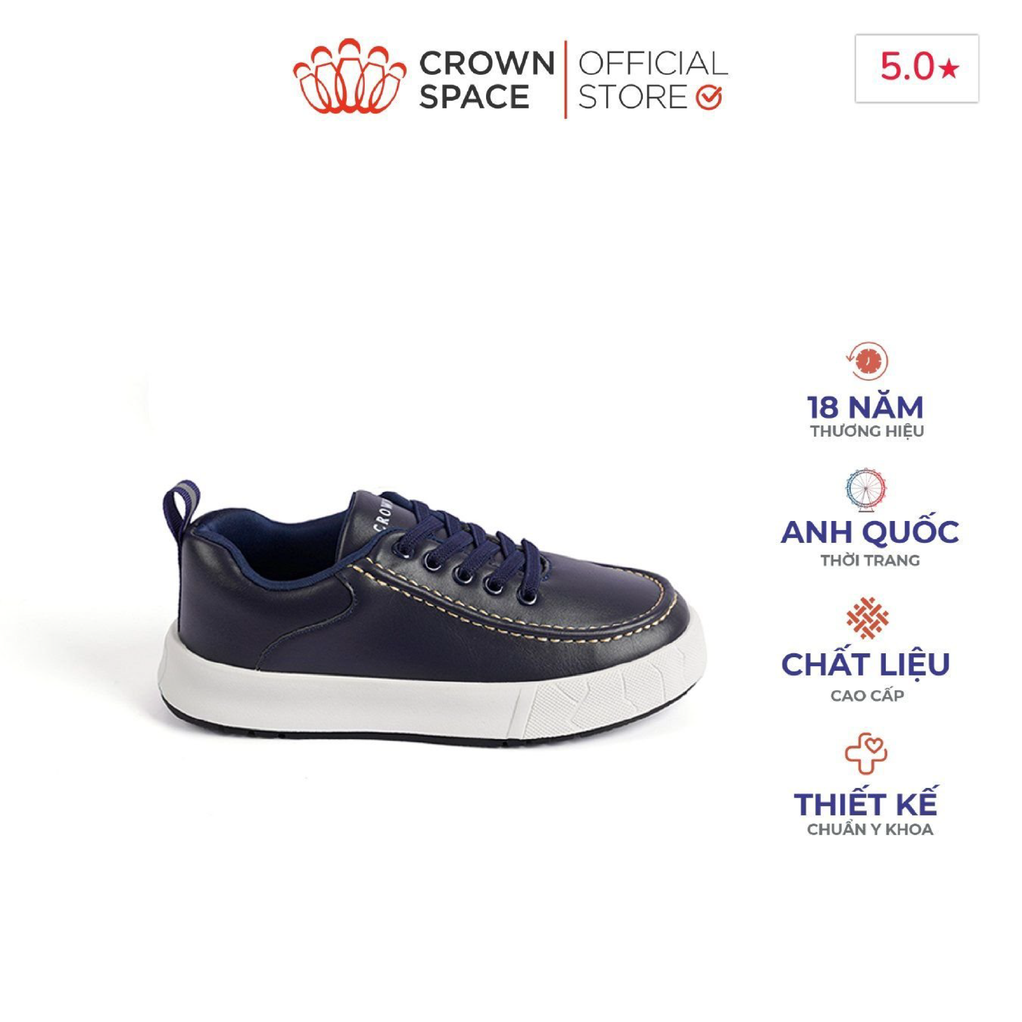 Giày Thể Thao Bé Trai Chính Hãng Cao Cấp Êm Mềm Chống Trơn, Thoáng Khí Đi Học Đi Chơi Đều Phù Hợp - PHIÊN BẢN CAO CẤP | Crown Space CRUK265 