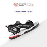 Sandal Thể Thao Bé Trai Chống Trượt, Bền Bỉ, Đen Cá Tính | Crown Space CRUK586.BK 