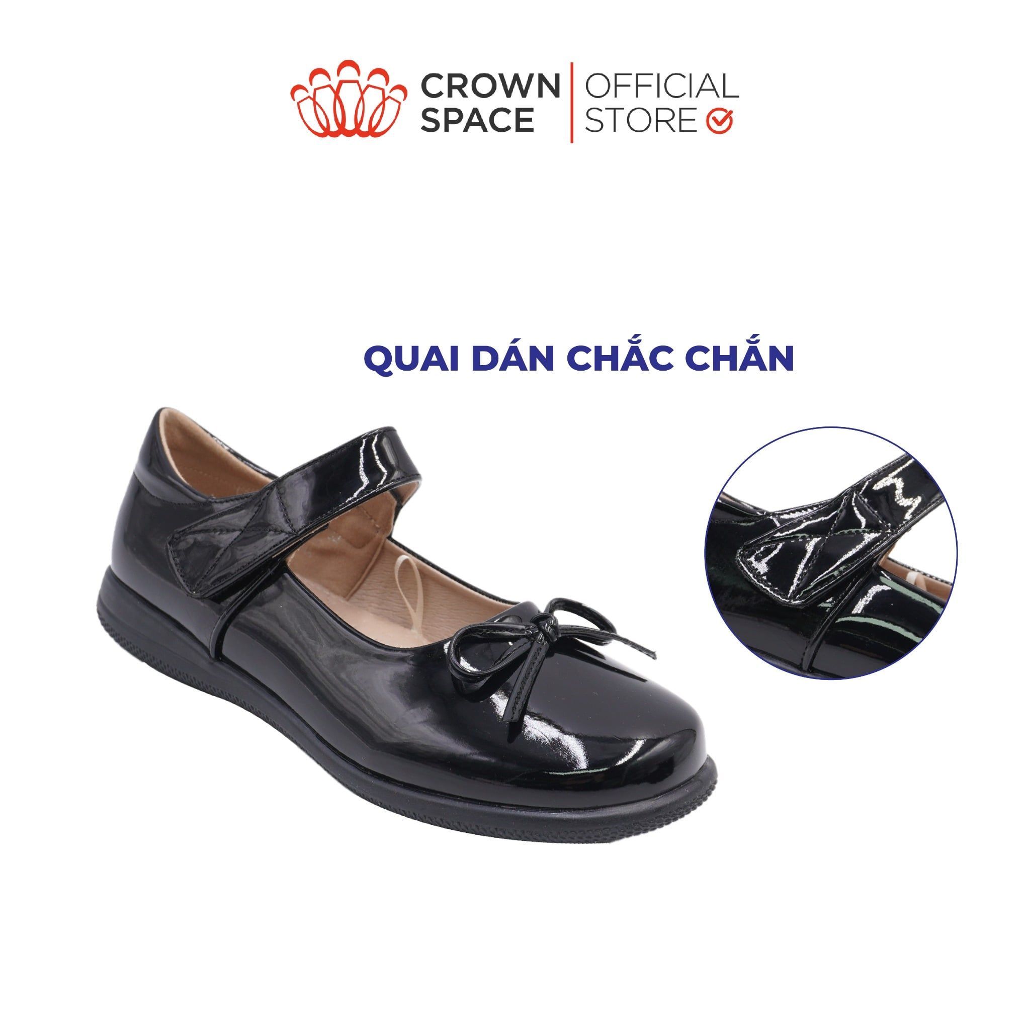  (VIP Private Sale) Giày Búp Bê Da Bóng Đính Nơ Tiểu Thư Kiêu Sa | Crown Space CRUK3082 