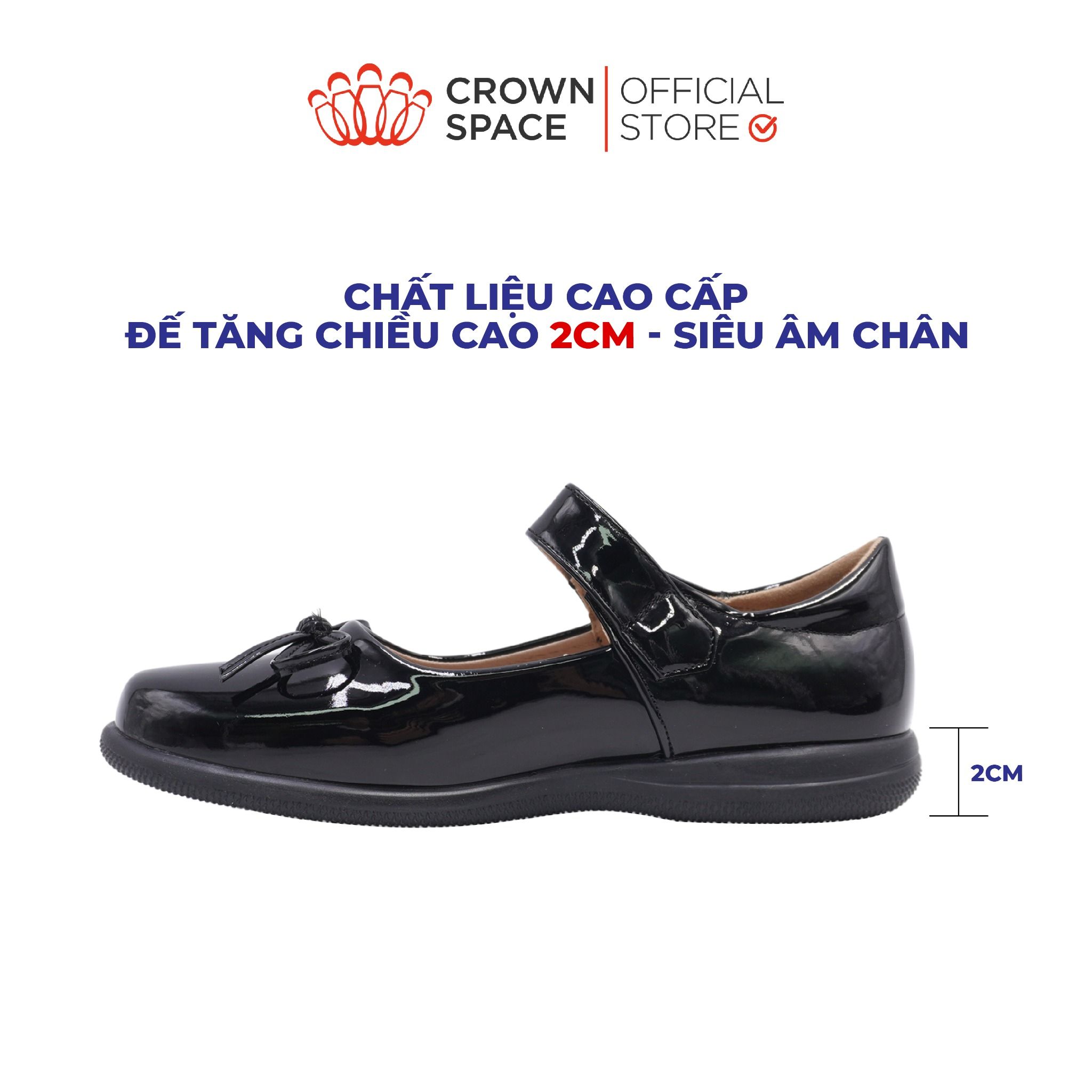  (VIP Private Sale) Giày Búp Bê Da Bóng Đính Nơ Tiểu Thư Kiêu Sa | Crown Space CRUK3082 