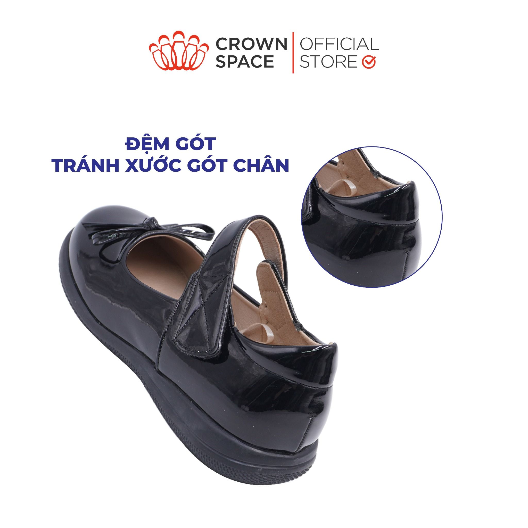  (VIP Private Sale) Giày Búp Bê Da Bóng Đính Nơ Tiểu Thư Kiêu Sa | Crown Space CRUK3082 