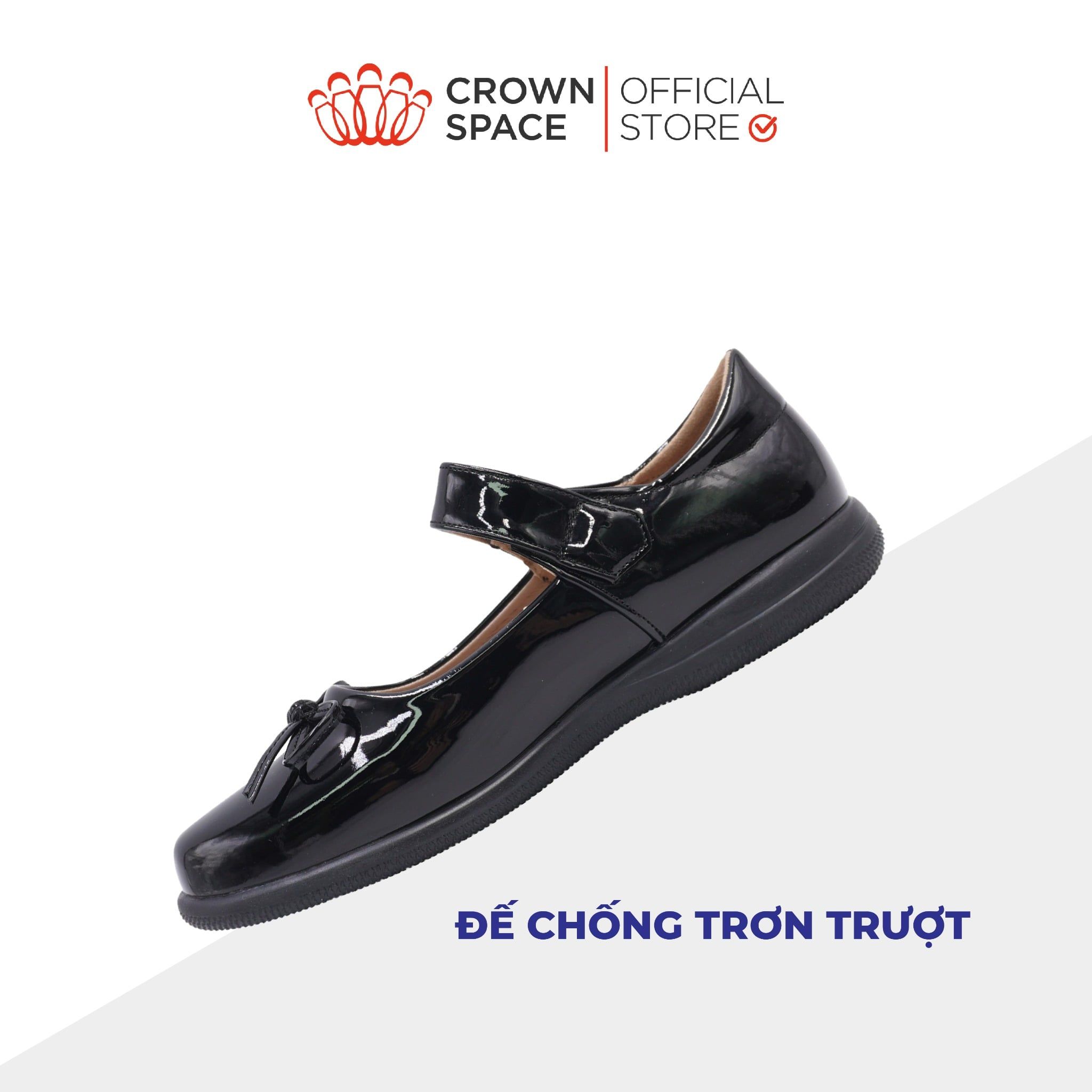  Giày Búp Bê Da Bóng Đính Nơ Tiểu Thư Kiêu Sa | Crown Space CRUK3082 
