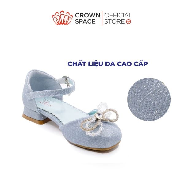 Giày Búp Bê Bé Gái Da Thật Đế Cao Gót, Thấm Hút Tốt | Crown Space CRUK3151