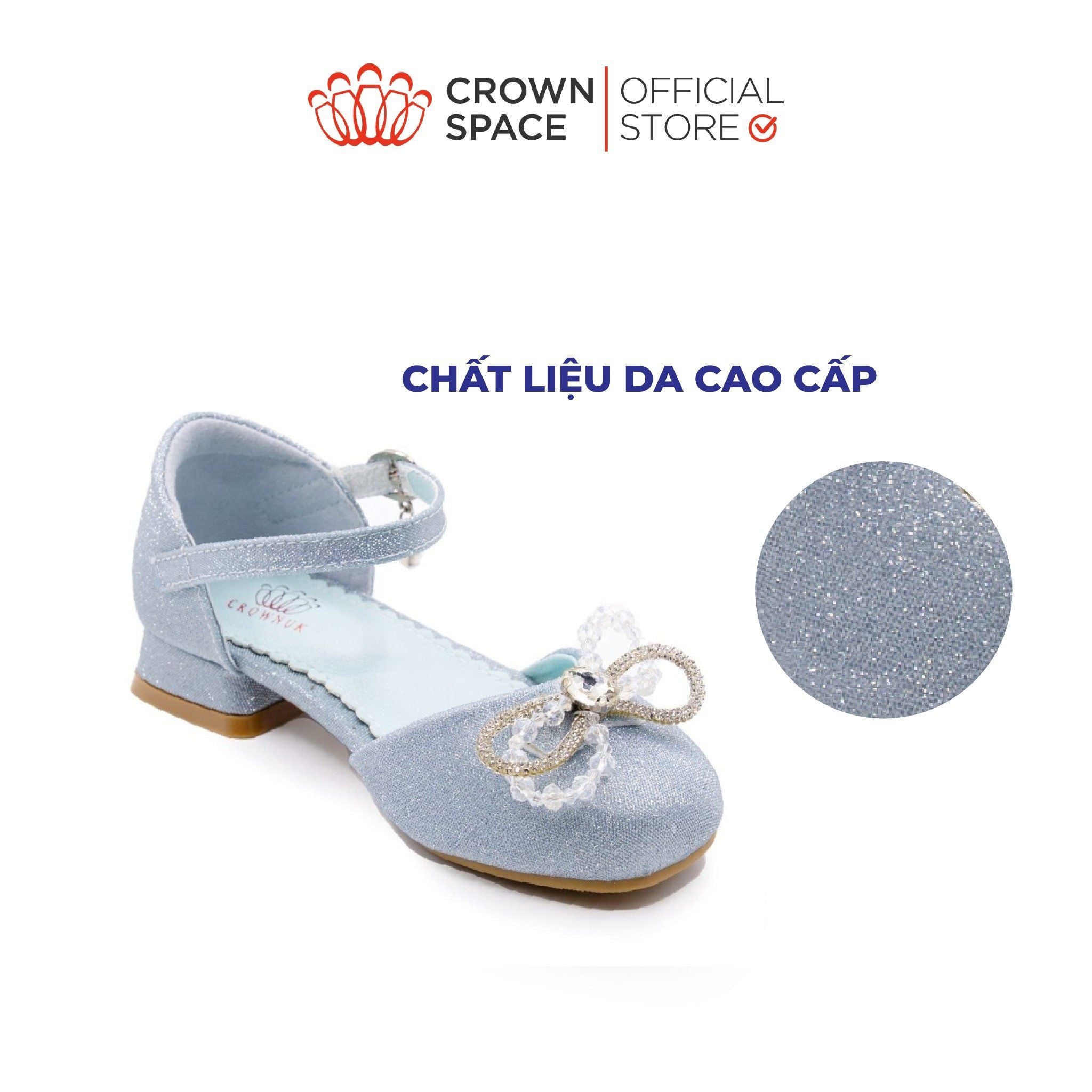  Giày Búp Bê Bé Gái Da Thật Đế Cao Gót, Thấm Hút Tốt | Crown Space CRUK3151 