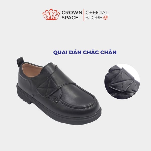 Giày Đi Học Da Lì Bé Trai Cao Cấp, Êm Chân, Chống Trơn Trượt | Crown Space CRUK169