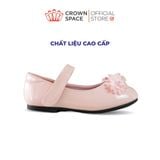  Giày Búp Bê Bé Gái Da Bóng Đính Hoa Pha Lê Lấp Lánh, Êm Chân Chống Bẹt | Crown Space CRUK3169 
