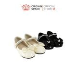  Giày Búp Bê Bé Gái Da Bóng Đính Nơ Bướm Đá Sang Trọng, Êm Chân Chống Bẹt | Crown Space CRUK3168/CRUK3178 