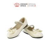  Giày Búp Bê Bé Gái Da Bóng Đính Nơ Bướm Đá Sang Trọng, Êm Chân Chống Bẹt | Crown Space CRUK3168/CRUK3178 