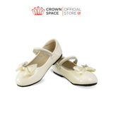  Giày Búp Bê Bé Gái Da Bóng Đính Nơ Bướm Đá Sang Trọng, Êm Chân Chống Bẹt | Crown Space CRUK3168/CRUK3178 
