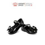  Giày Búp Bê Bé Gái Da Bóng Đính Nơ Bướm Đá Sang Trọng, Êm Chân Chống Bẹt | Crown Space CRUK3168/CRUK3178 