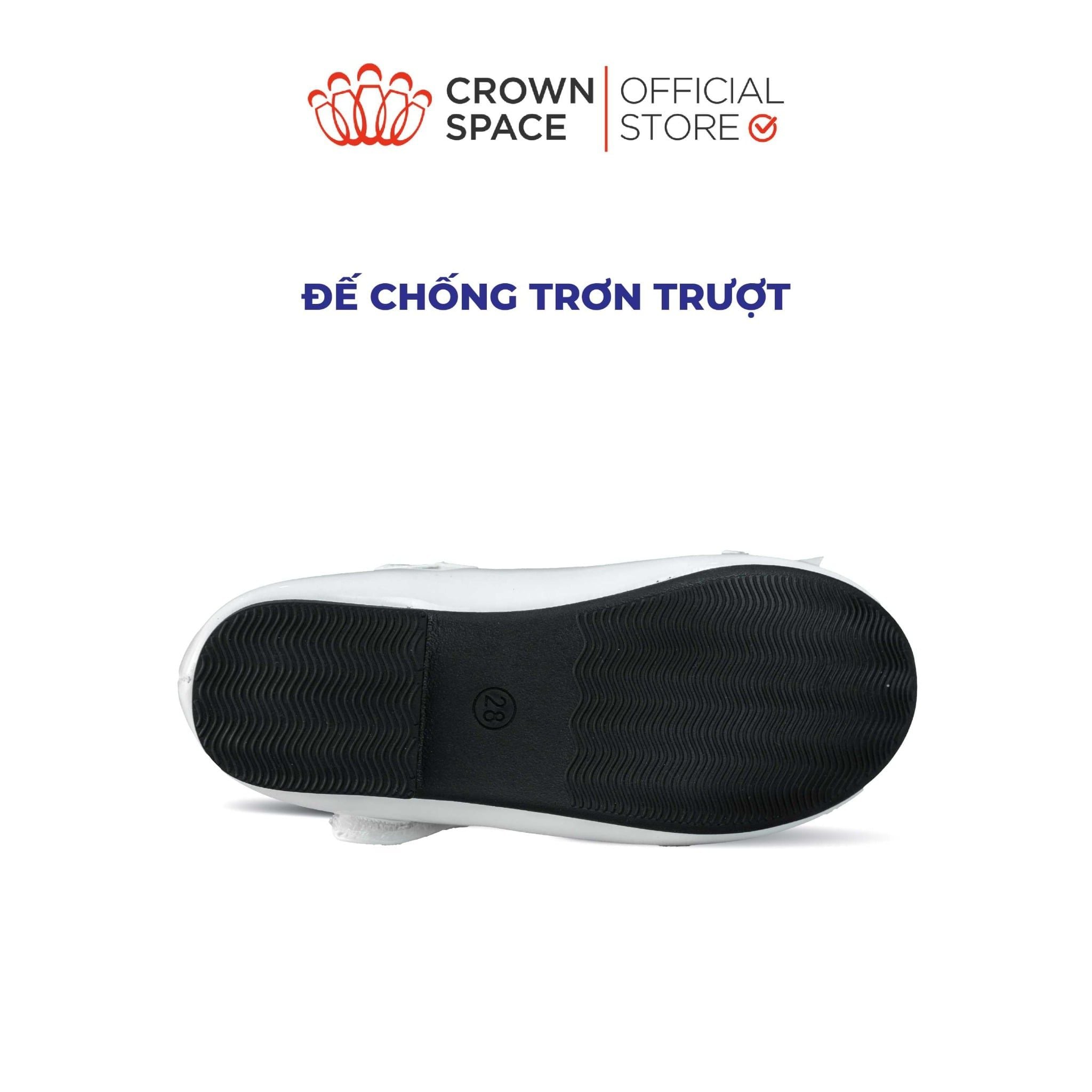  Giày Búp Bê Bé Gái Đính Nơ Ren Ngọc Trai, Êm Chân Chống Bẹt | Crown Space CRUK3180 