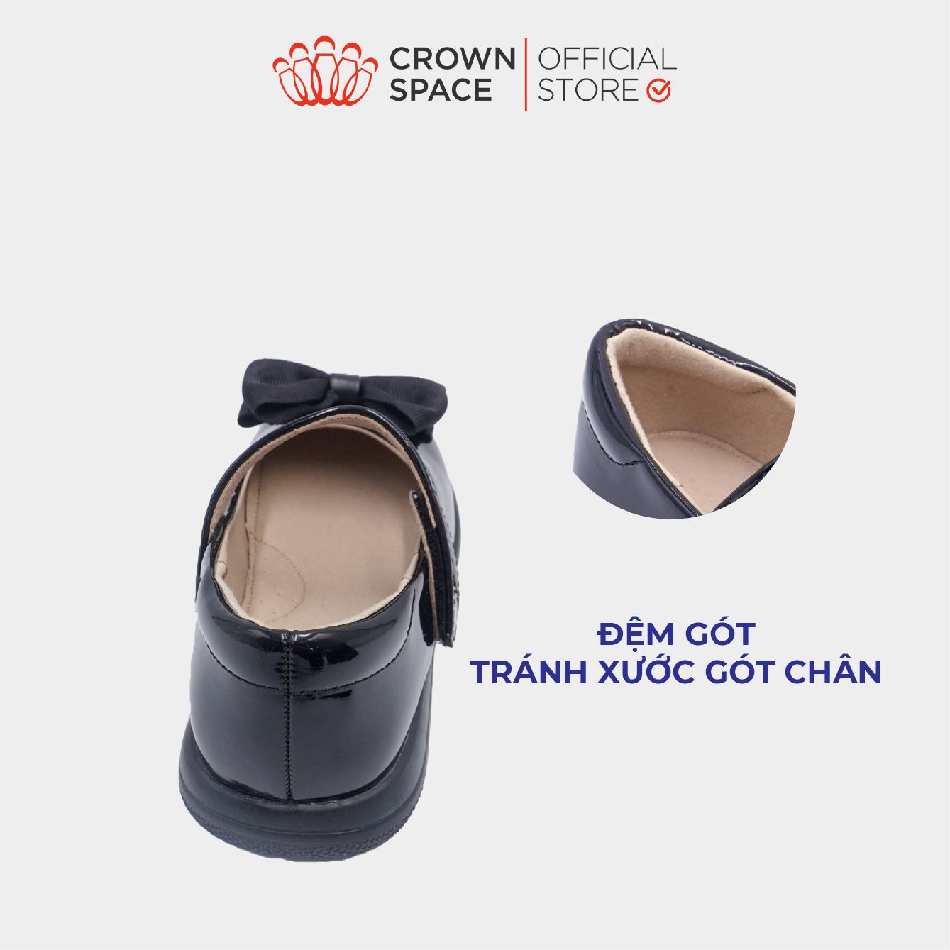  (VIP Private Sale) Giày Đi Học Bé Gái Công Chúa Cao Cấp, Êm Nhẹ, Thời Trang | Crown Space CRUK3078 