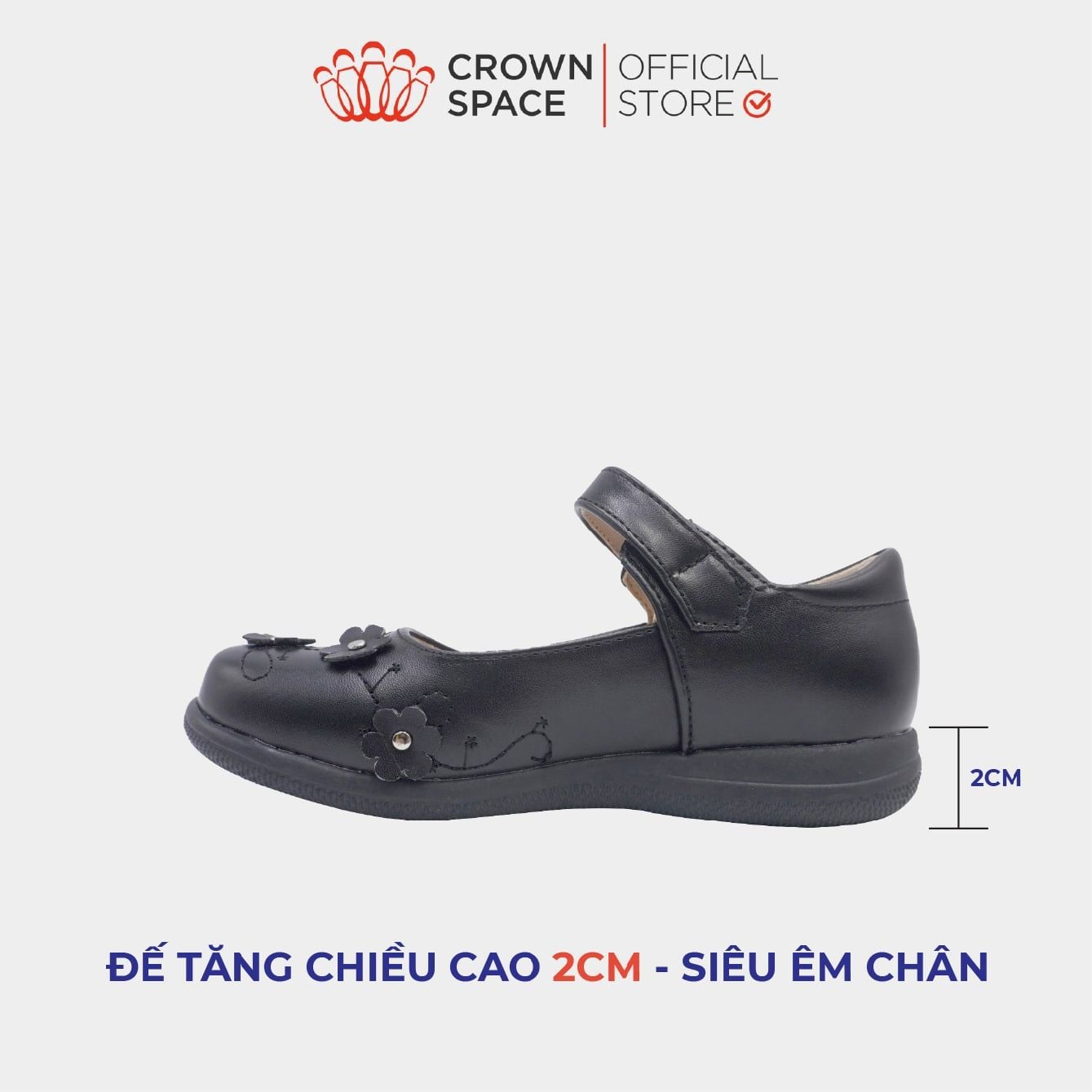  (VIP Private Sale) Giày Búp Bê Bé Gái Da Lì Cao Cấp, Tiện Lợi, Êm Ái | Crown Space CRUK3079 