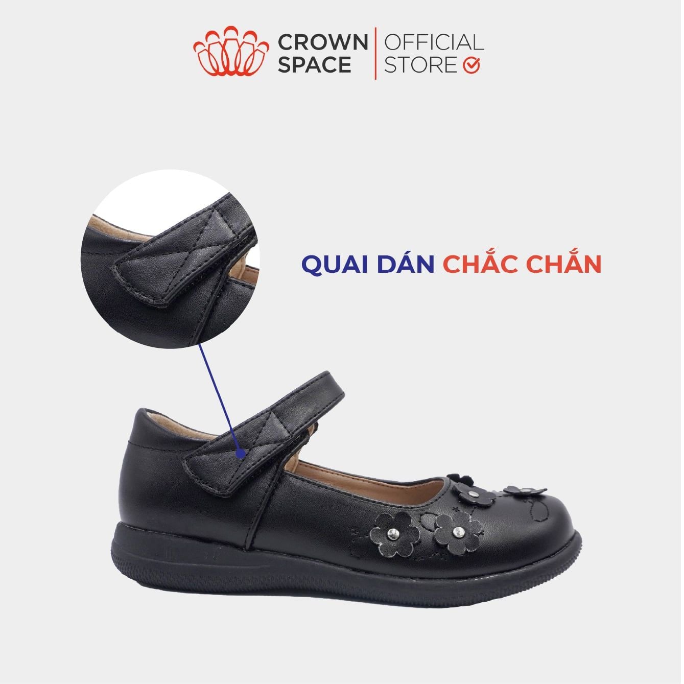  (VIP Private Sale) Giày Búp Bê Bé Gái Da Lì Cao Cấp, Tiện Lợi, Êm Ái | Crown Space CRUK3079 