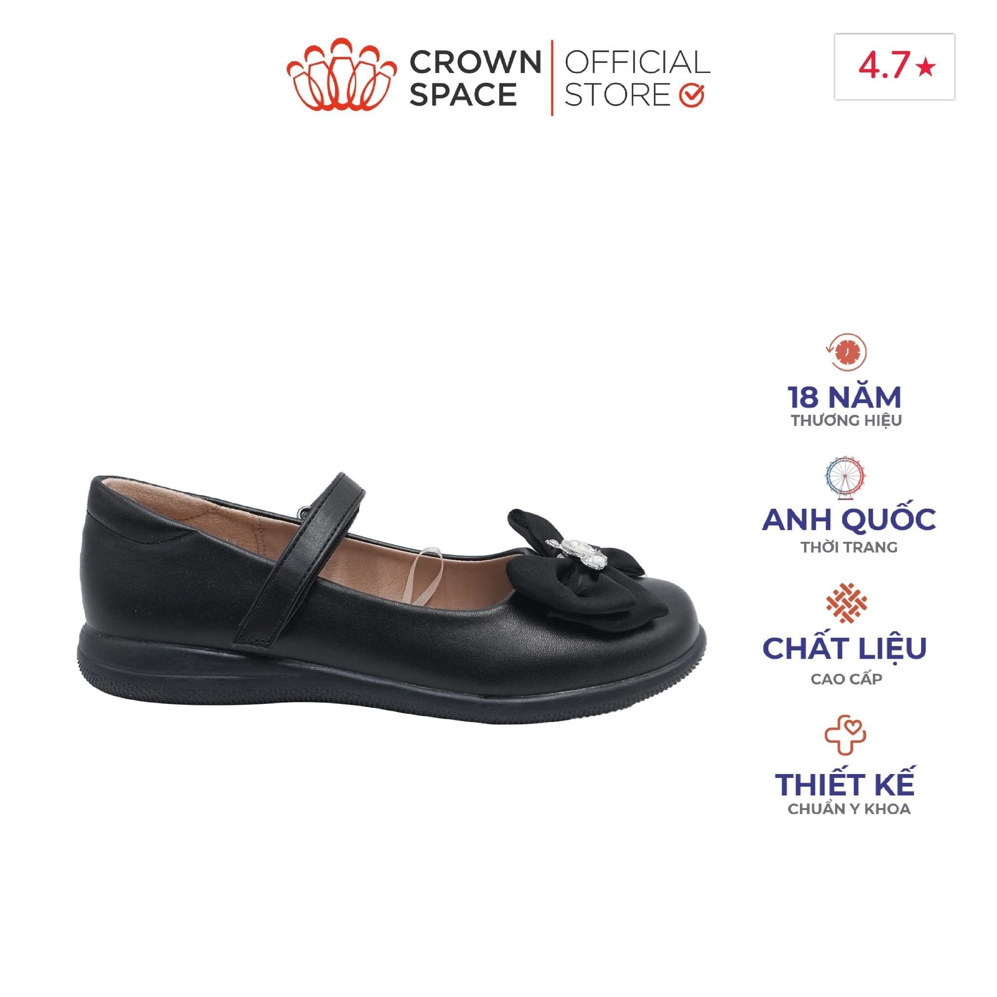  Giày Đi Học School Shoes Bé Gái Công Chúa Cao Cấp, Êm Nhẹ, Thời Trang | Crown Space CRUK3088 