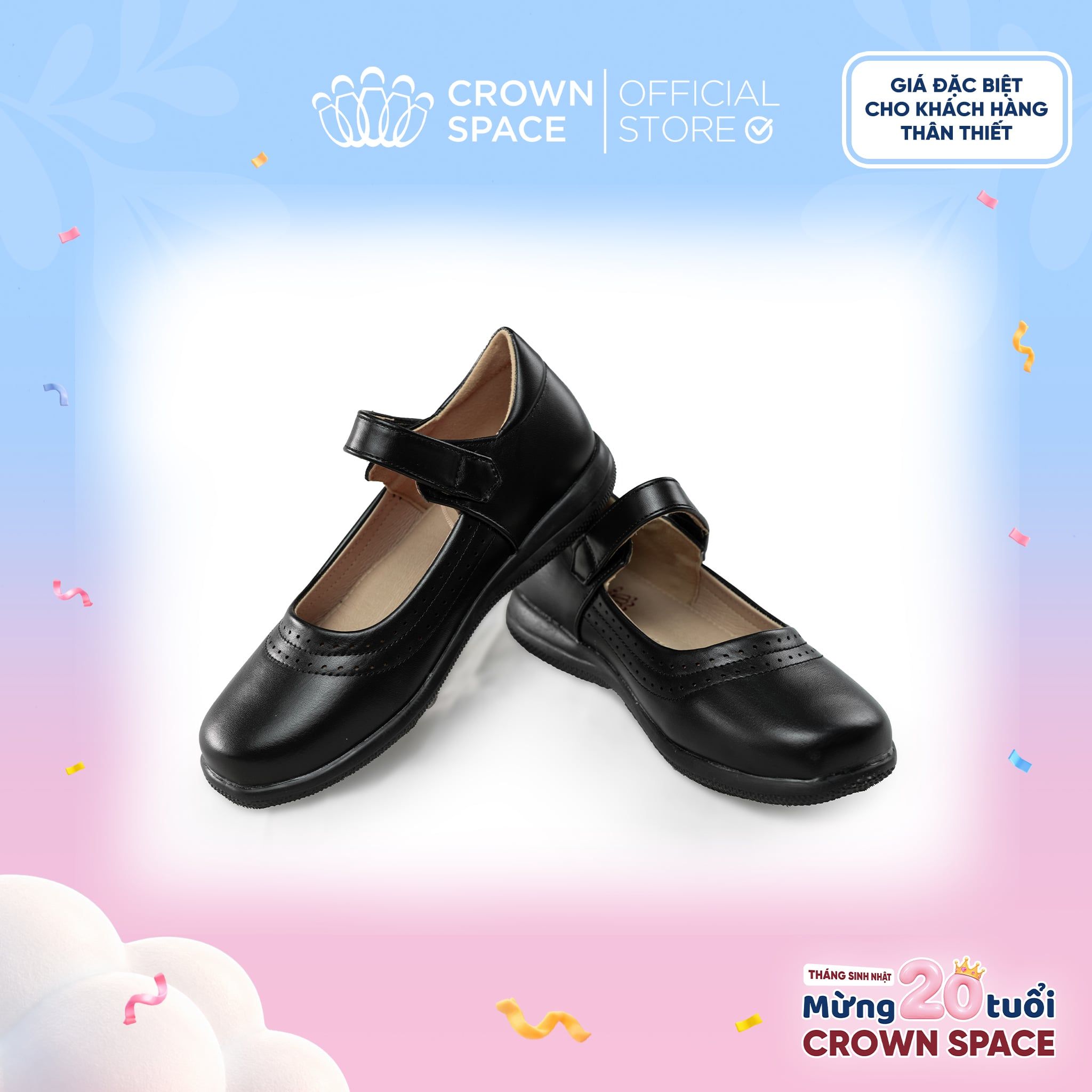  (VIP Private Sale) Giày Đi Học School Shoes Bé Gái Công Chúa Cao Cấp, Êm Nhẹ, Thời Trang | Crown Space CRUK3086 