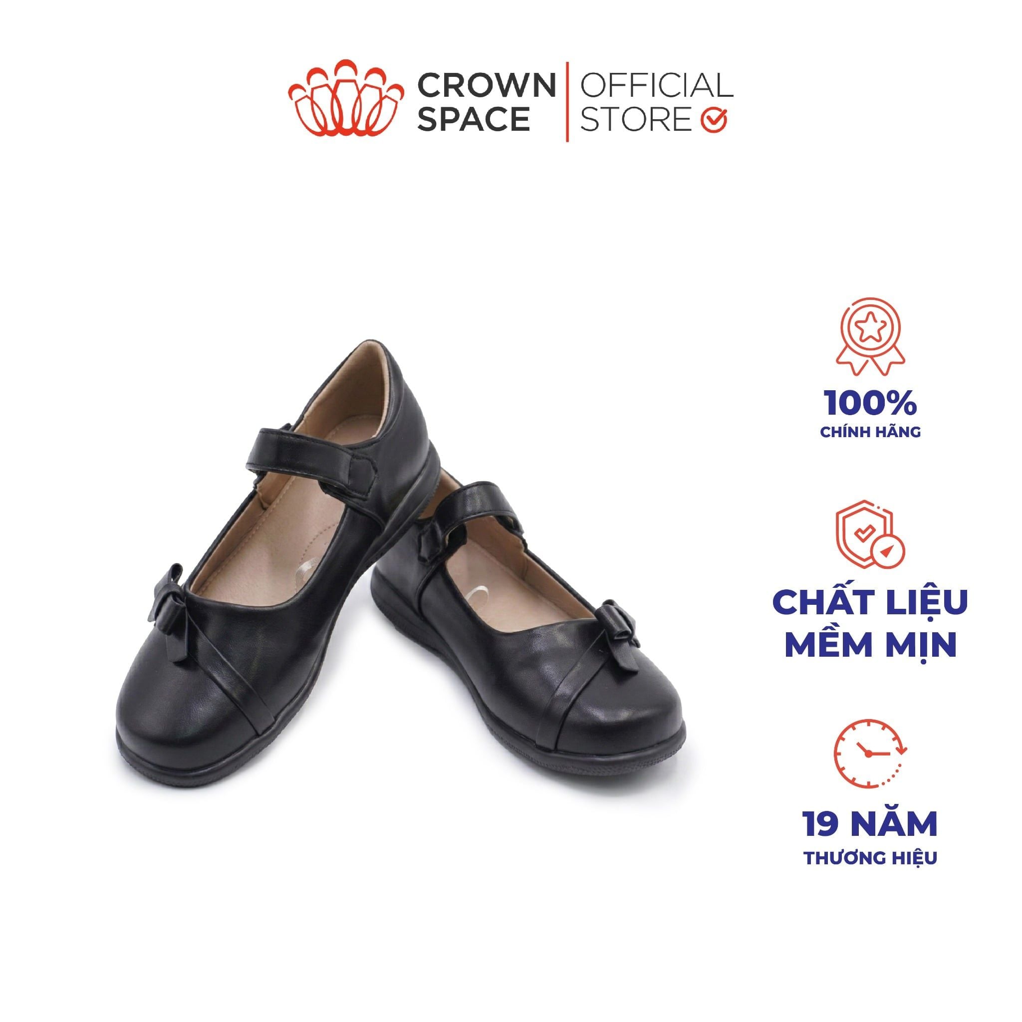  (VIP Private Sale) Giày Búp Bê Da Đính Nơ Gập Thanh Lịch, Kiêu Sa | Crown Space CRUK3081 
