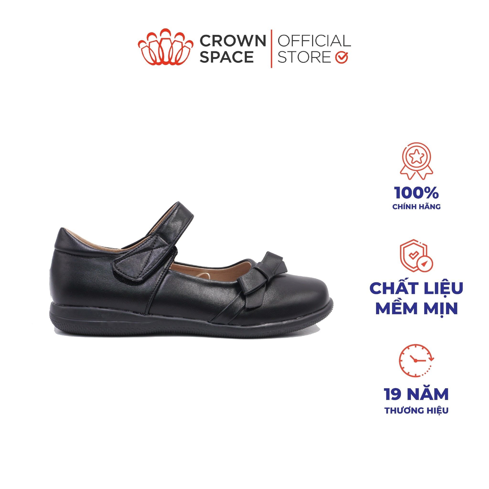  (VIP Private Sale) Giày Búp Bê Da Đính Nơ Gập Thanh Lịch, Kiêu Sa | Crown Space CRUK3081 