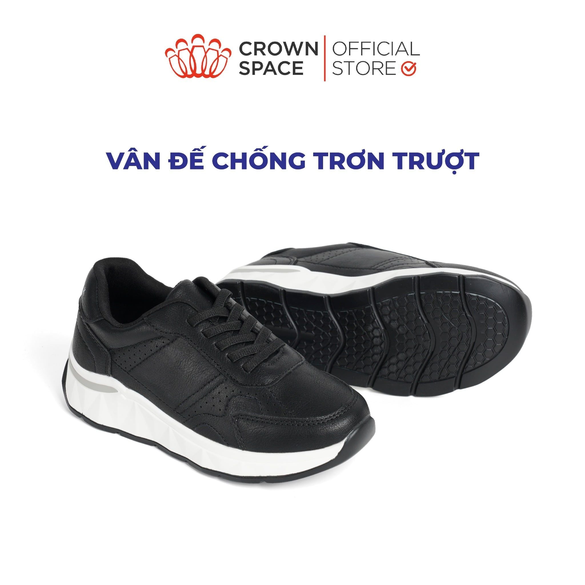  Giày Sneaker Da Mềm Đế Siêu Nhẹ, Hack Chiều Cao Thêm 4cm | Crown Space CRUK8078 