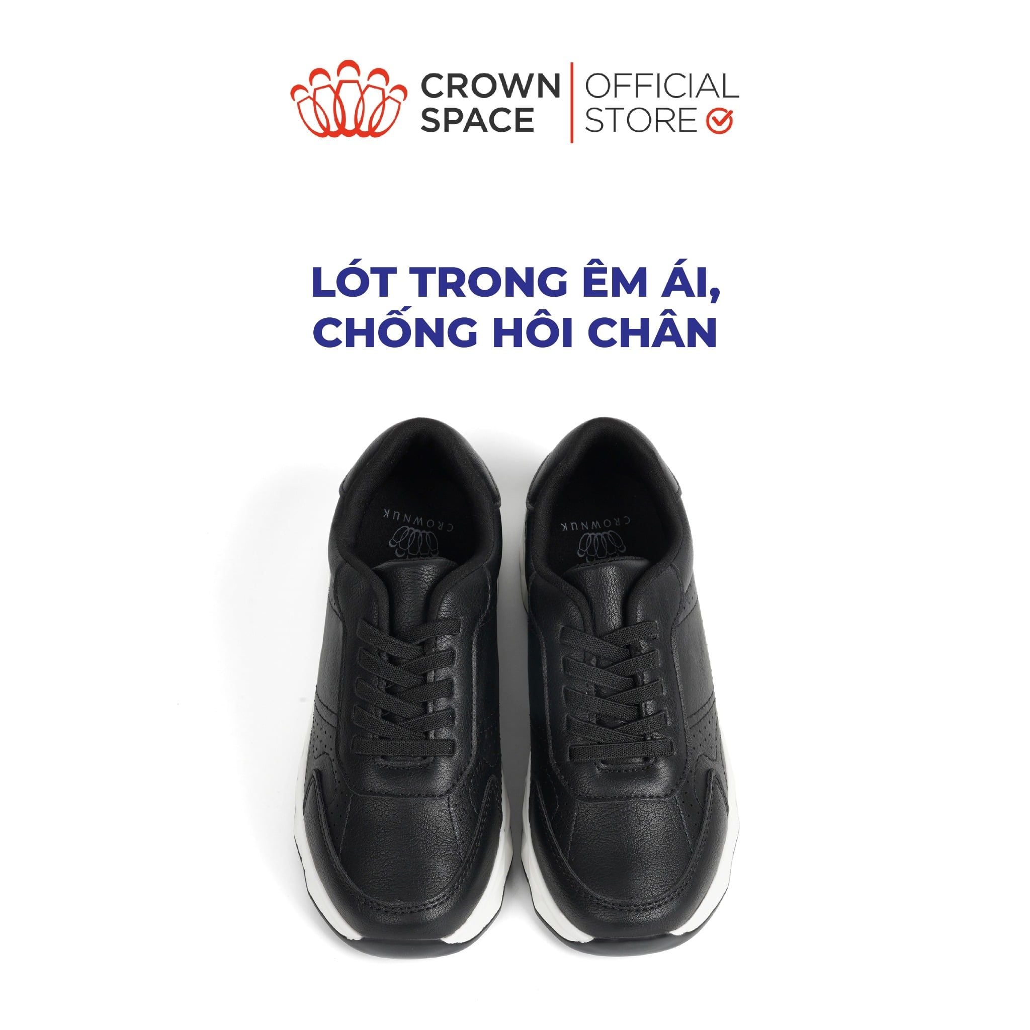  Giày Sneaker Da Mềm Đế Siêu Nhẹ, Hack Chiều Cao Thêm 4cm | Crown Space CRUK8078 