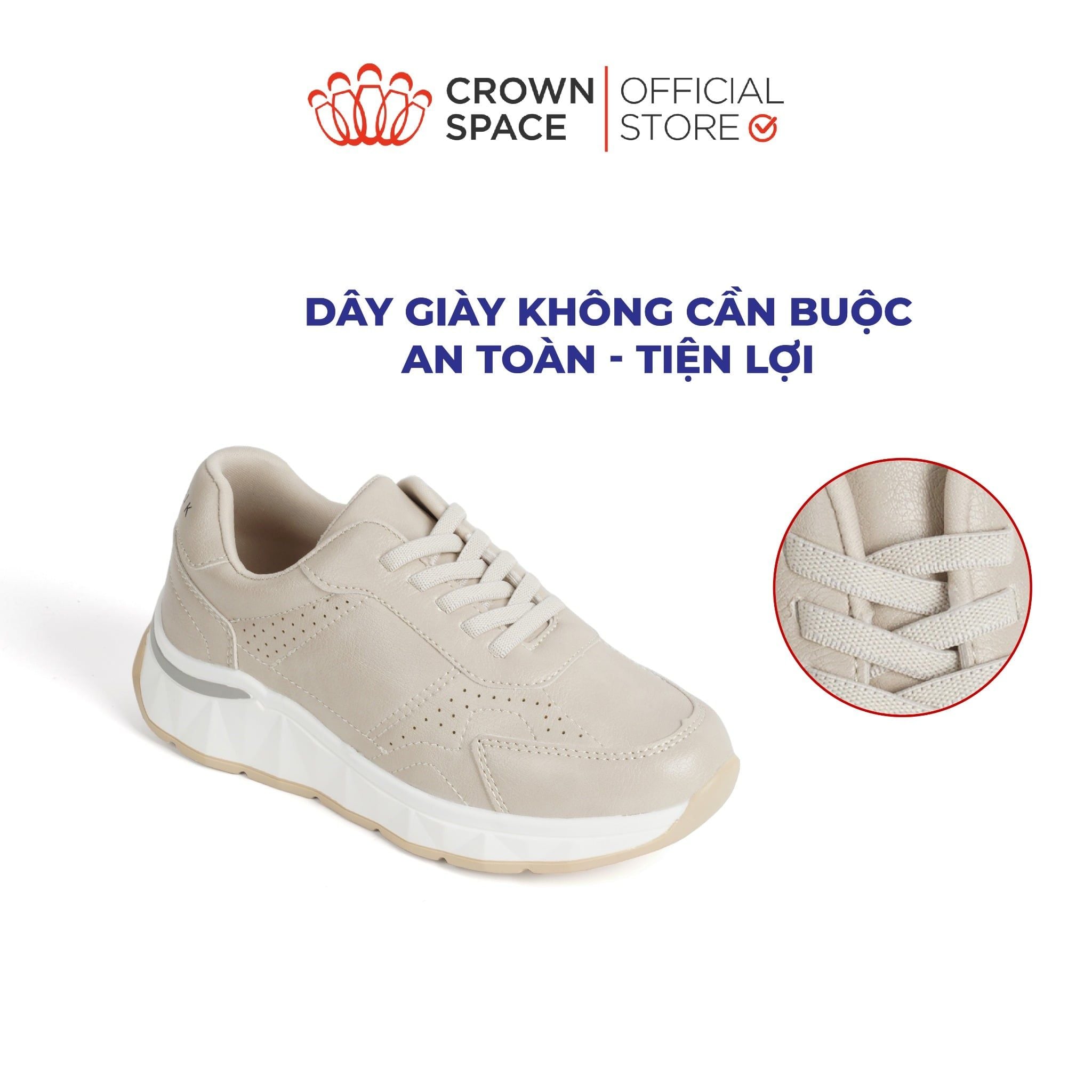  Giày Sneaker Da Mềm Đế Siêu Nhẹ, Hack Chiều Cao Thêm 4cm | Crown Space CRUK8078 