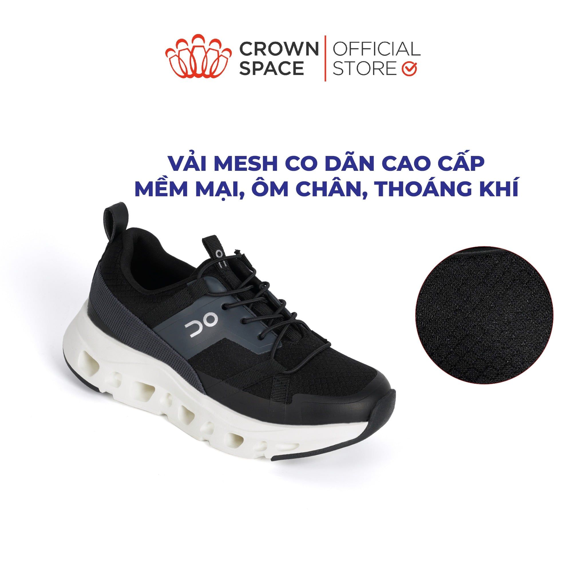  Giày Sneaker Siêu Nhẹ Đế, Đệm Khí, Không Cần Buộc Dây | Crown Space CRUK8079 