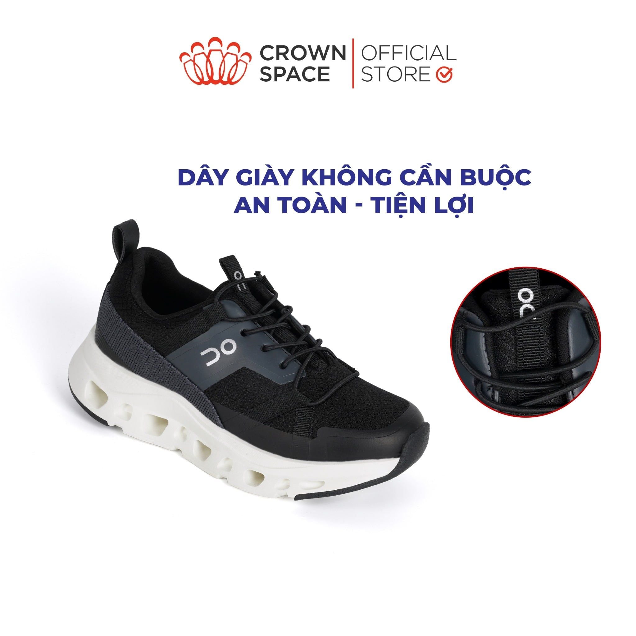  Giày Sneaker Siêu Nhẹ Đế, Đệm Khí, Không Cần Buộc Dây | Crown Space CRUK8079 