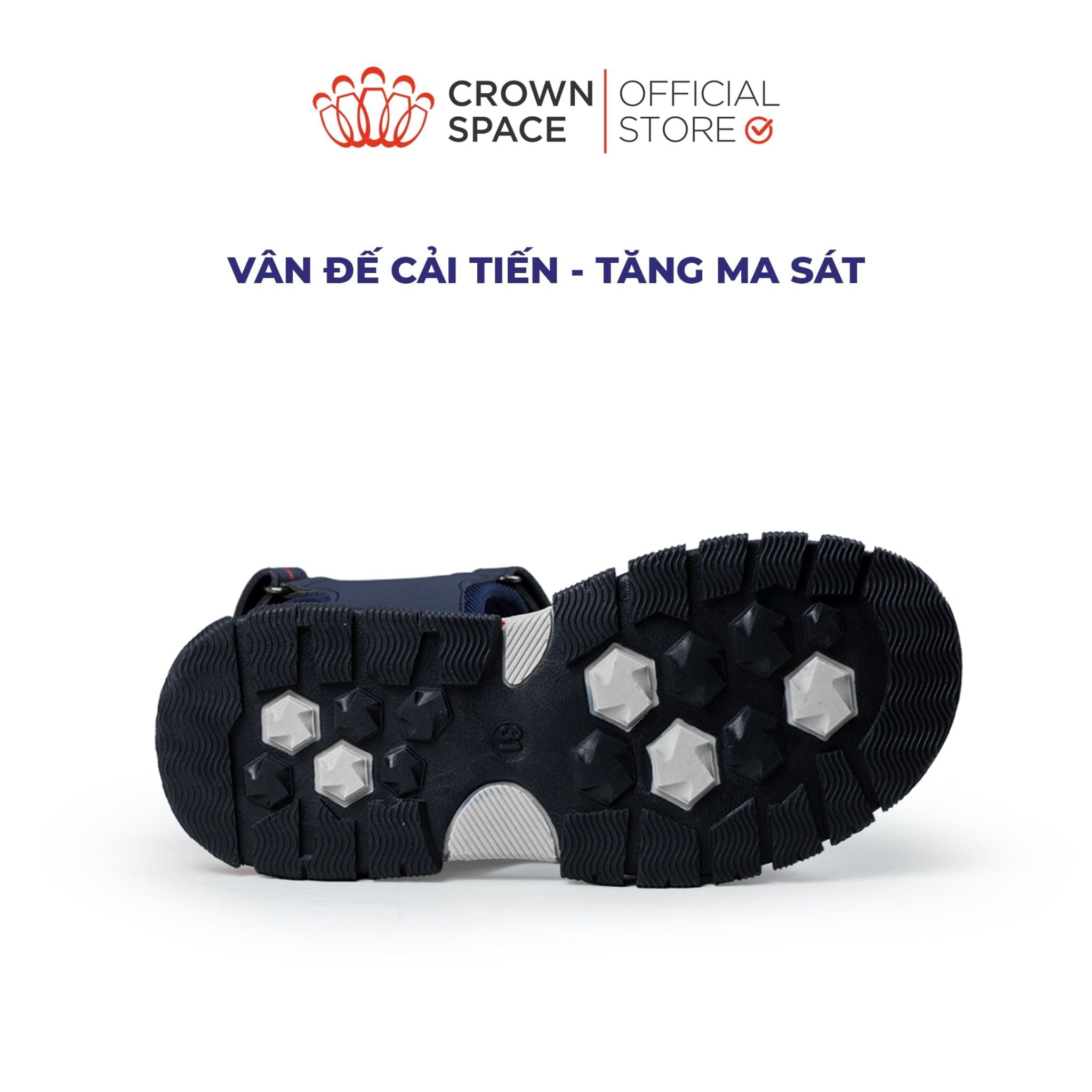  Sandal Thể Thao Bé Trai Chống Trượt, Bền Bỉ, Xanh Navy Cá Tính | Crown Space CRUK584.NV 
