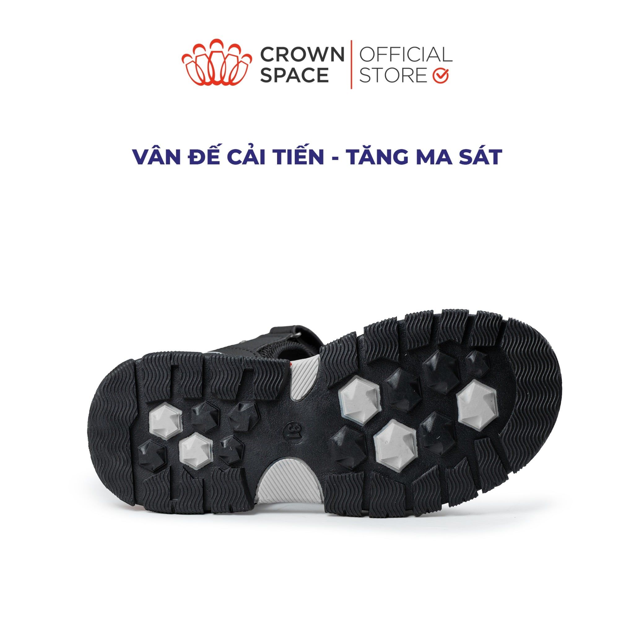 (VIP Private Sale) Sandal Thể Thao Bé Trai Chống Trượt, Bền Bỉ, Xám Đỏ Phá Cách | Crown Space CRUK586.GY 