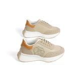  Giày Sneaker Unisex Đế Độn Phối Da Lộn, Dây Chun Tiện Lợi | Crown Space CRUK8076 