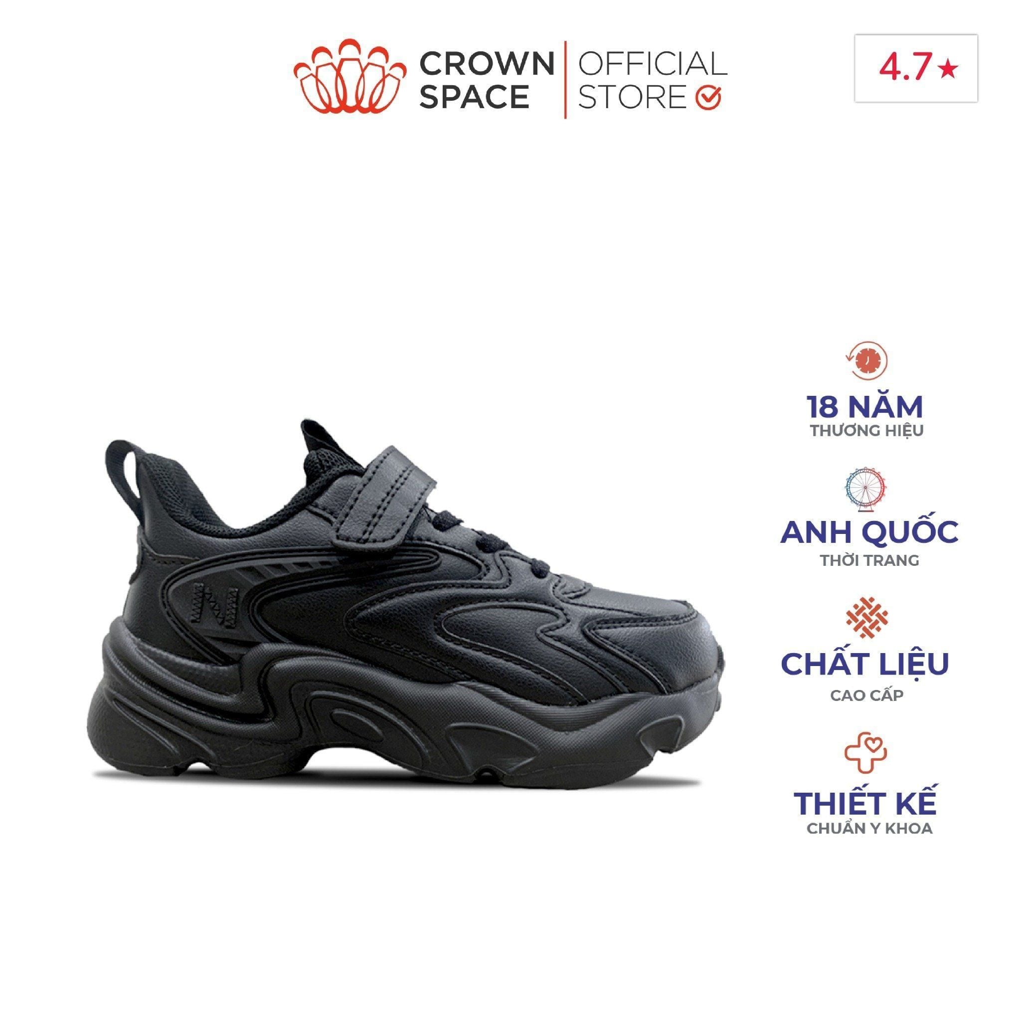  Giày Thể Thao Sneaker Bé Trai Bền Bỉ, Nhẹ Êm, Không Thấm Nước | Crown Space CRUK8055 