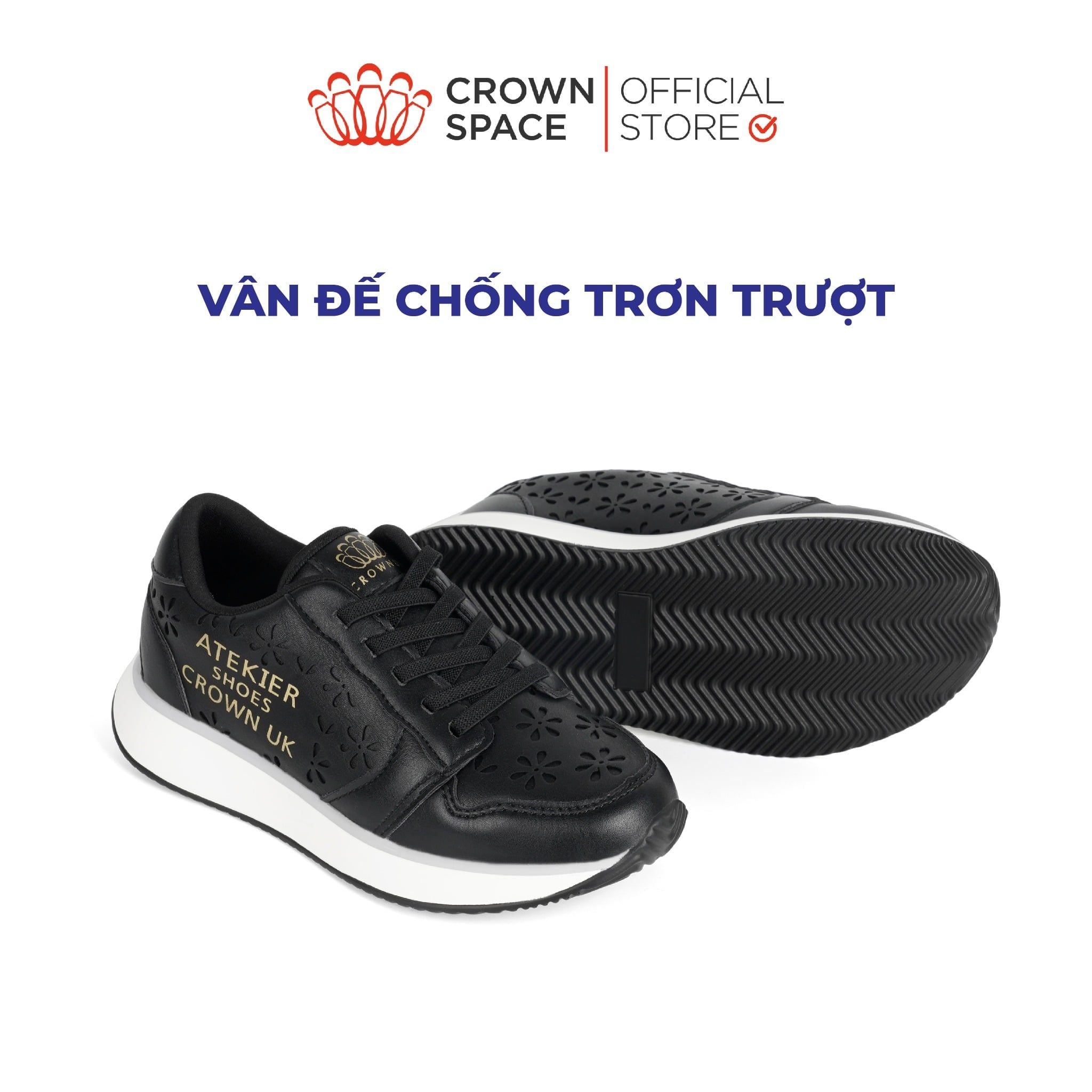  Giày Thể Thao Sneaker Unisex Cho Bé Đế Độn 4cm, Dây Chun Tiện Lợi | Crown Space CRUK8075 