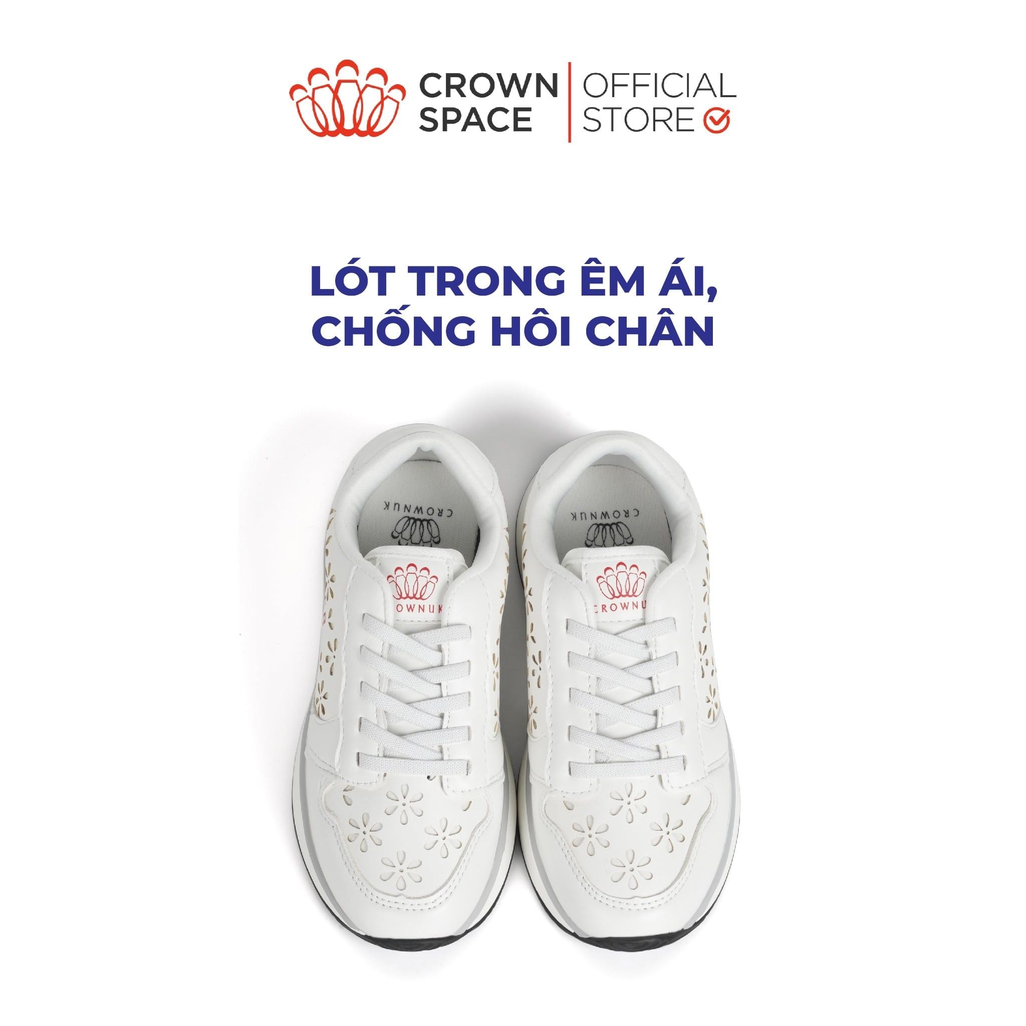  Giày Thể Thao Sneaker Unisex Cho Bé Đế Độn 4cm, Dây Chun Tiện Lợi | Crown Space CRUK8075 