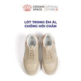  Giày Sneaker Unisex Đế Độn Phối Da Lộn, Dây Chun Tiện Lợi | Crown Space CRUK8076 