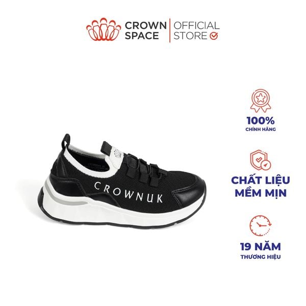  Giày Thể Thao Bé Trai Lưới Dệt Kim Thoáng Khí, Dây Chun Thông Minh | Crown Space CRUK8083 