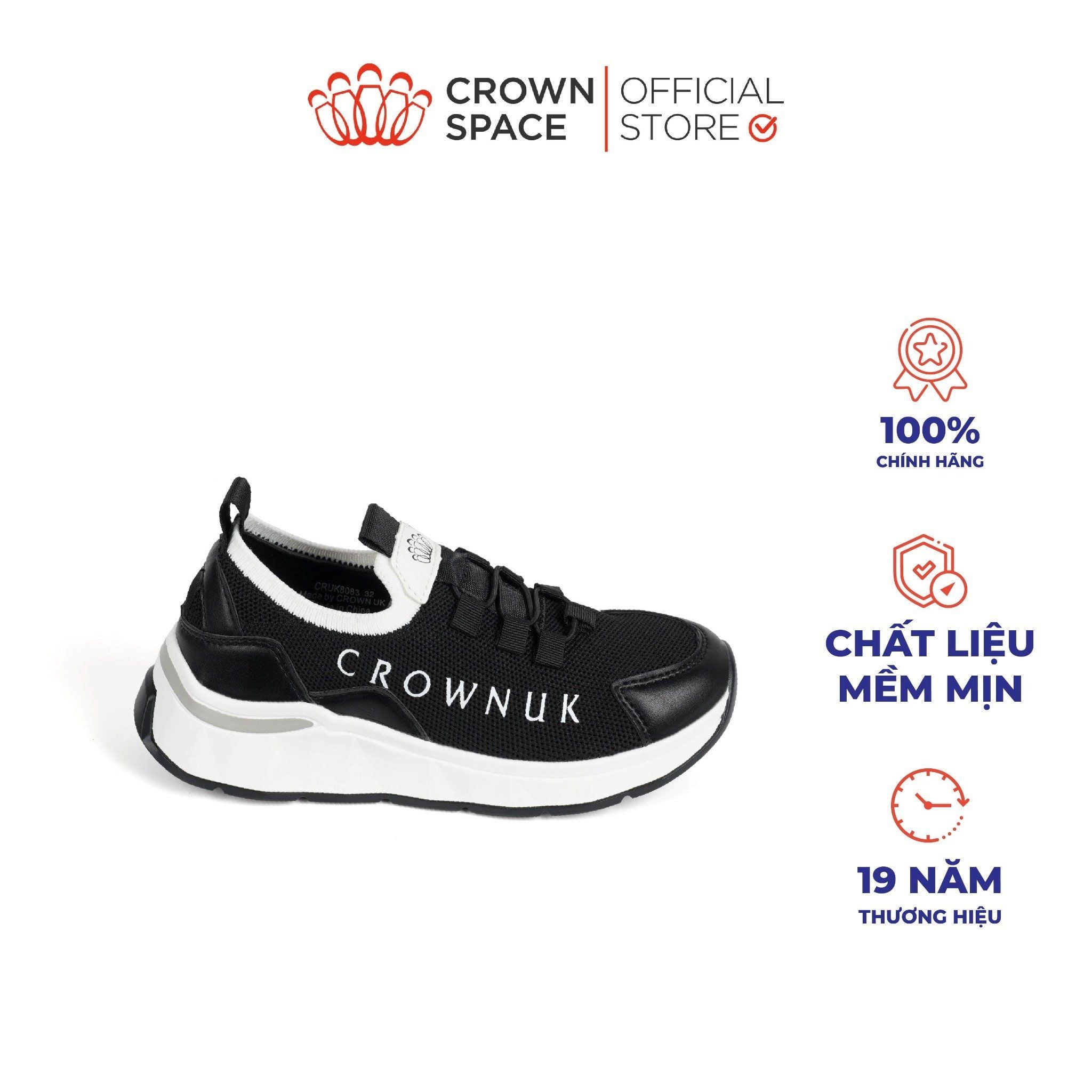  Giày Thể Thao Bé Trai Chính Hãng - Cao Cấp Êm Mềm, Chống Trơn, Thoáng Khí, Đi Học Đi Chơi Crown Space CRUK8083 