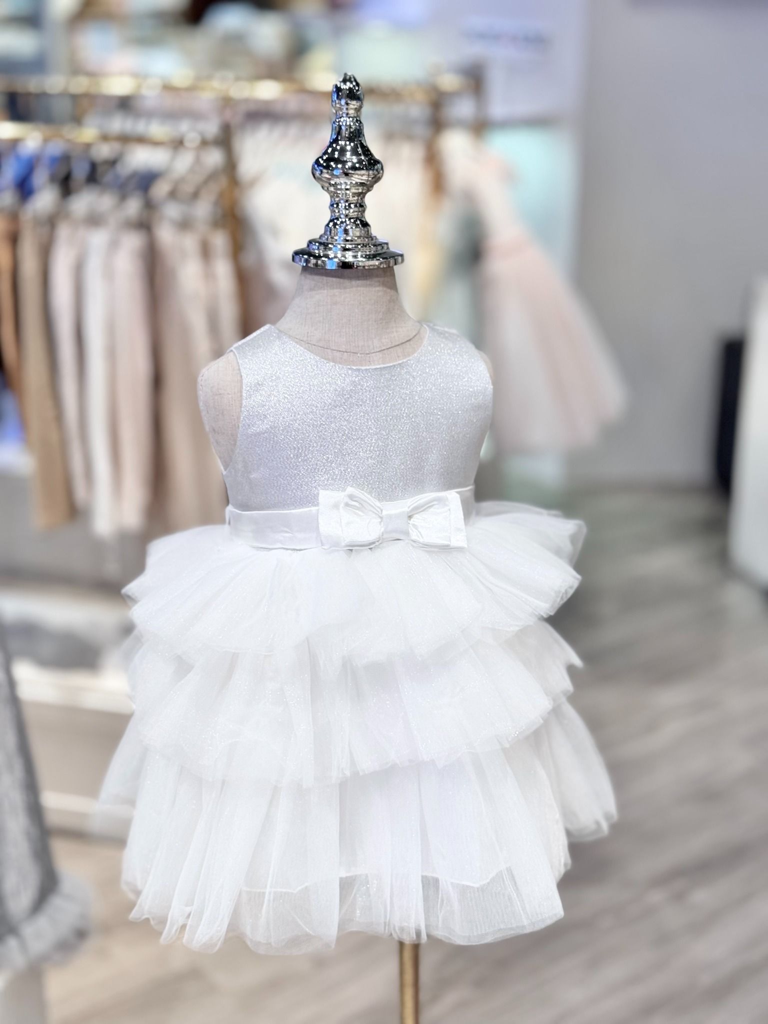  Váy Công Chúa Bé Gái Xếp Tầng Voan Bồng Bềnh Gắn Nơ | Crown Space CKGS38514012 