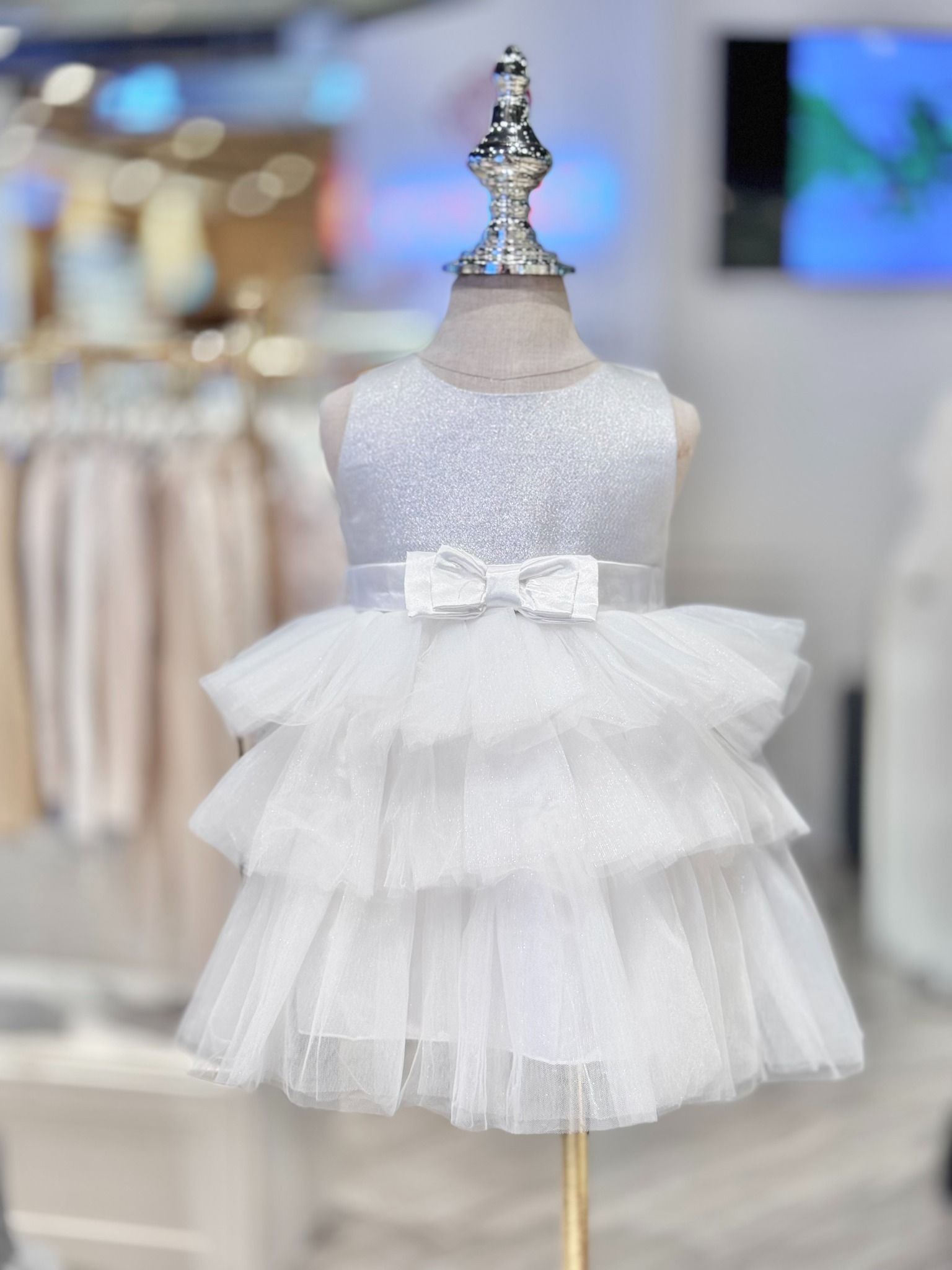  Váy Công Chúa Bé Gái Xếp Tầng Voan Bồng Bềnh Gắn Nơ | Crown Space CKGS38514012 