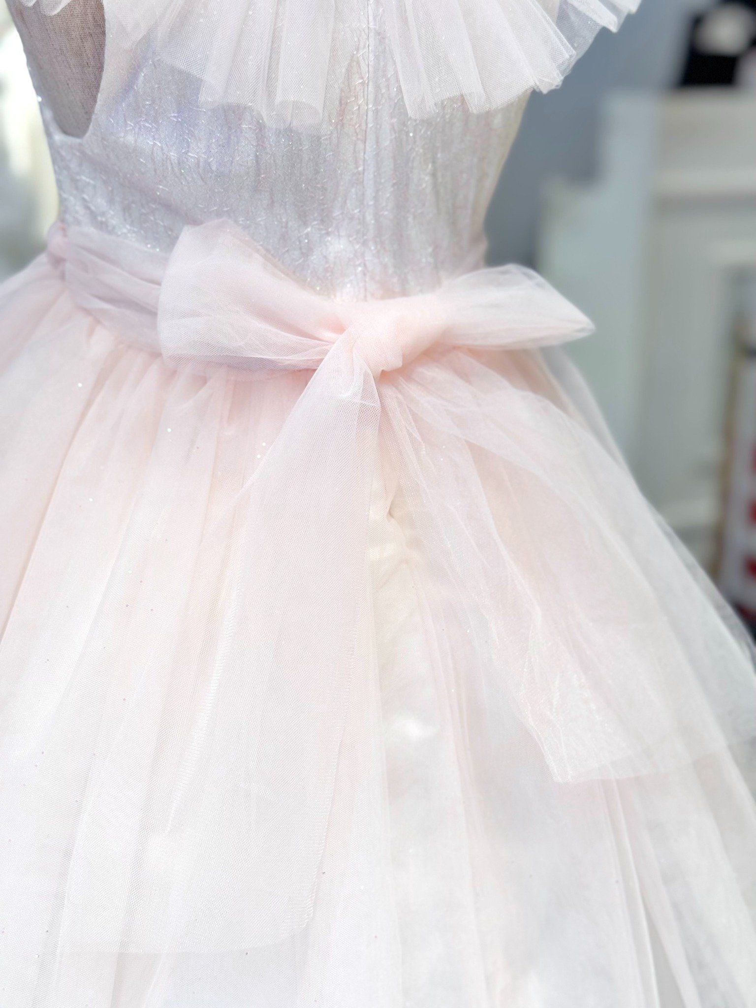  Váy Công Chúa Bé Gái Dáng Dài Voan Xoè Hồng Cam Pastel Crown Space CKGS3851408 