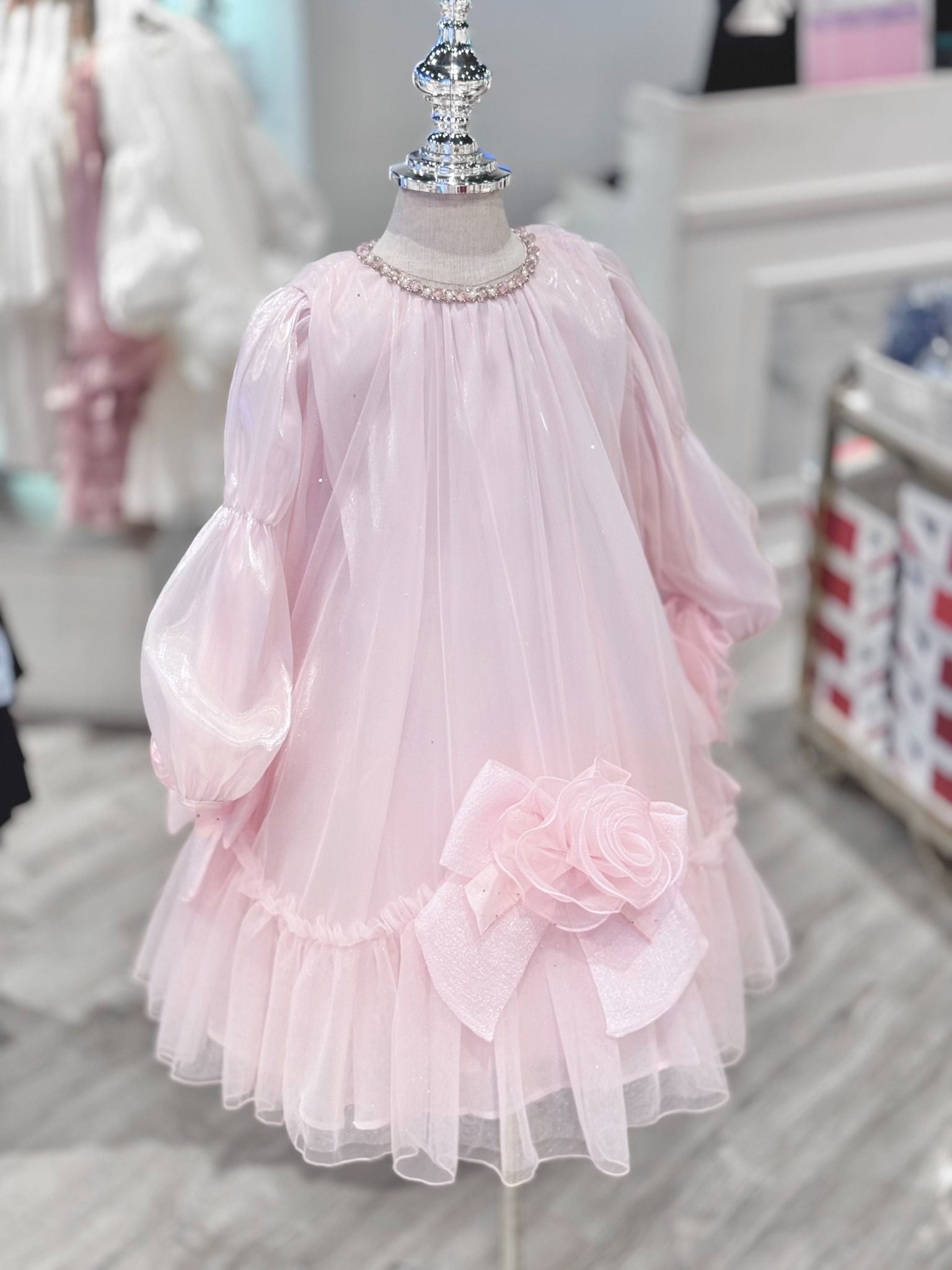  Váy Công Chúa Bé Gái Xếp Tầng Voan Đính Hoa Crown Space CKGL38514015 