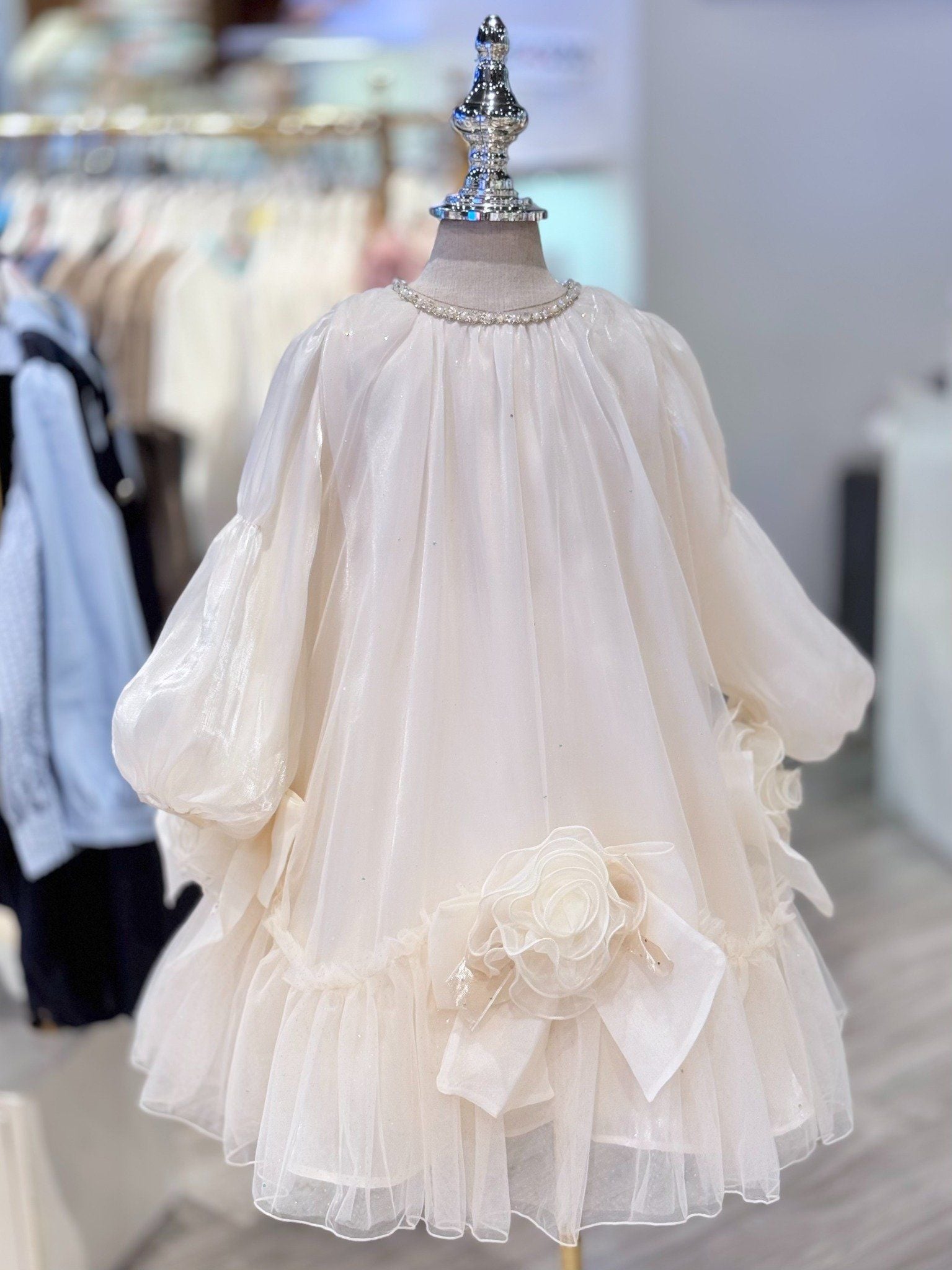  Váy Công Chúa Bé Gái Xếp Tầng Voan Đính Hoa Crown Space CKGL38514015 